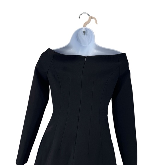 Tuckernuck NEW Black Blakely Off the Shoulder Long Sleeve Formal Mini Dress 0 - Picture 8 of 11